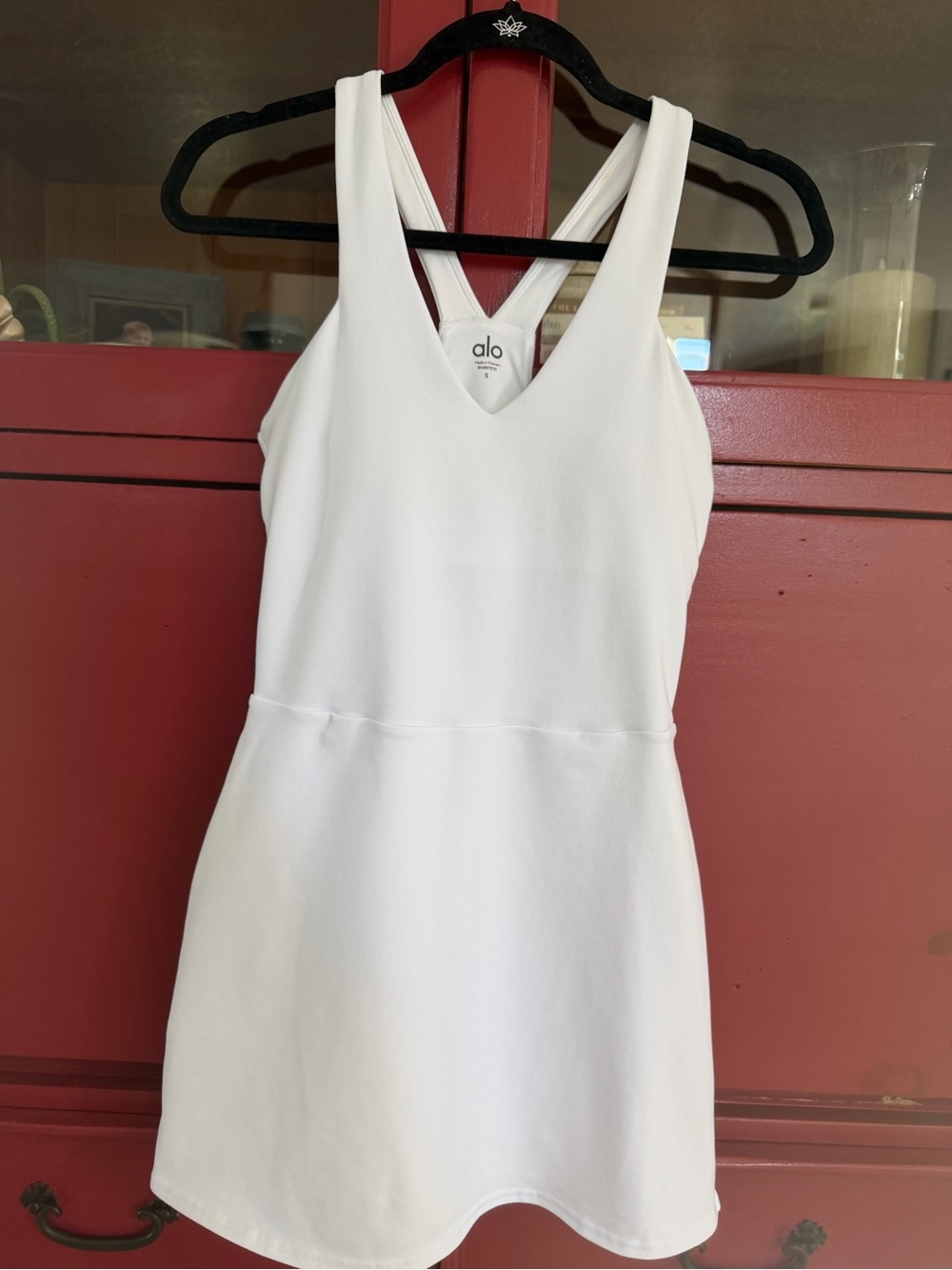 ALO Yoga White V-Neck Tank Mini Dress